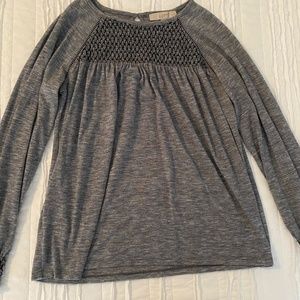 Petite Loft Smocked T-shirt Top